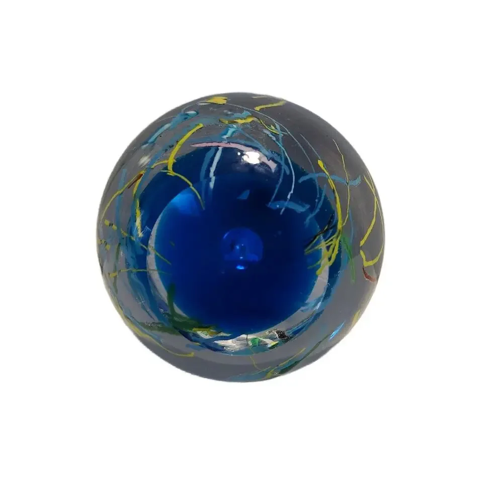 Vintage Hand Blown Glass Sphere with Confetti Streamers, 3